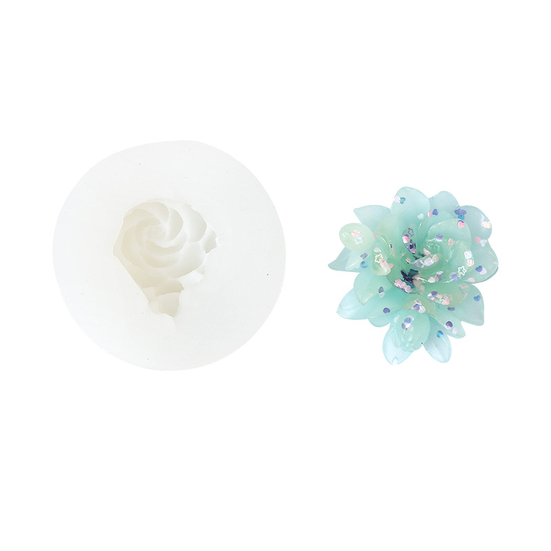 Cross-border new ornaments 3D three-dimensional glue drop mold DIY flower aromatherapy candle mold silicone gypsum mold