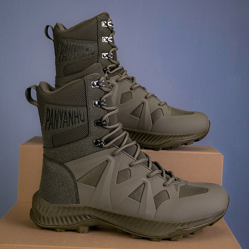 2024 botas militares de caña alta de gran tamaño transfronterizas, zapatos de senderismo para hombres, tipos de trabajo, armas, tácticas, botas de combate, fabricantes de botas de herramientas del desierto