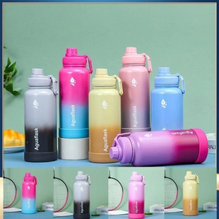 Cross-Border 304 Stainless Steel Thermos Cup Space Pot Gradient Color High-Value Space Cup Outdoor Portable Sports