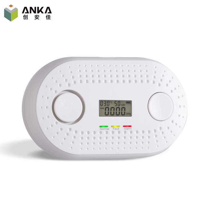 欧洲家用10年传感可更换电池CO报警器 带显示屏一氧化碳探测器