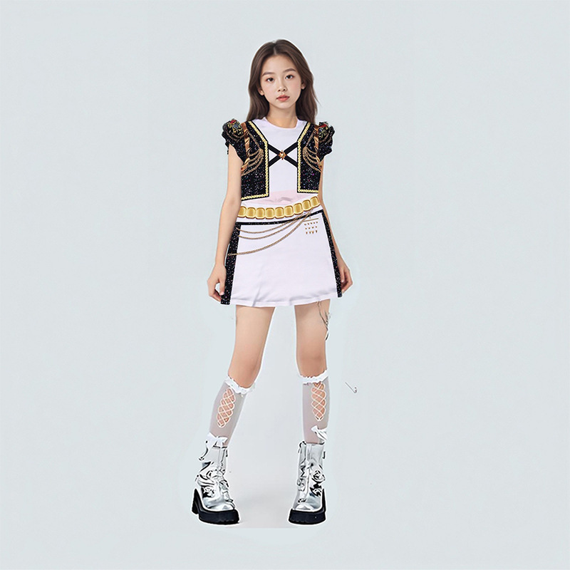 K-POP猎魔女团cos服 鲁米佐依米拉短裙 韩国女团儿童舞台表演服装|undefined