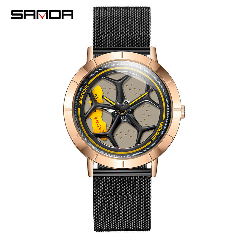 1022 메쉬 벨트 블랙 골드