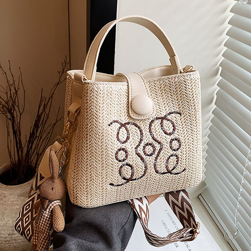 Fashion Woven Handbag Women's 2024 New Beach Vacation Should..