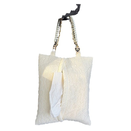 Car tissue box, seersucker small fresh decoration car tissue box, car seat back hanging storage tissue bag