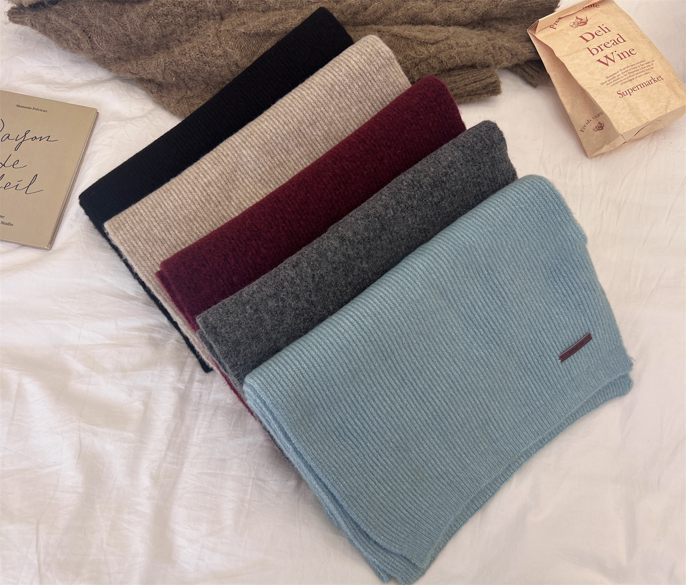 Knitted Scarf For Women Warm Wool Scarf Versatile Autumn Winter_voghion.com