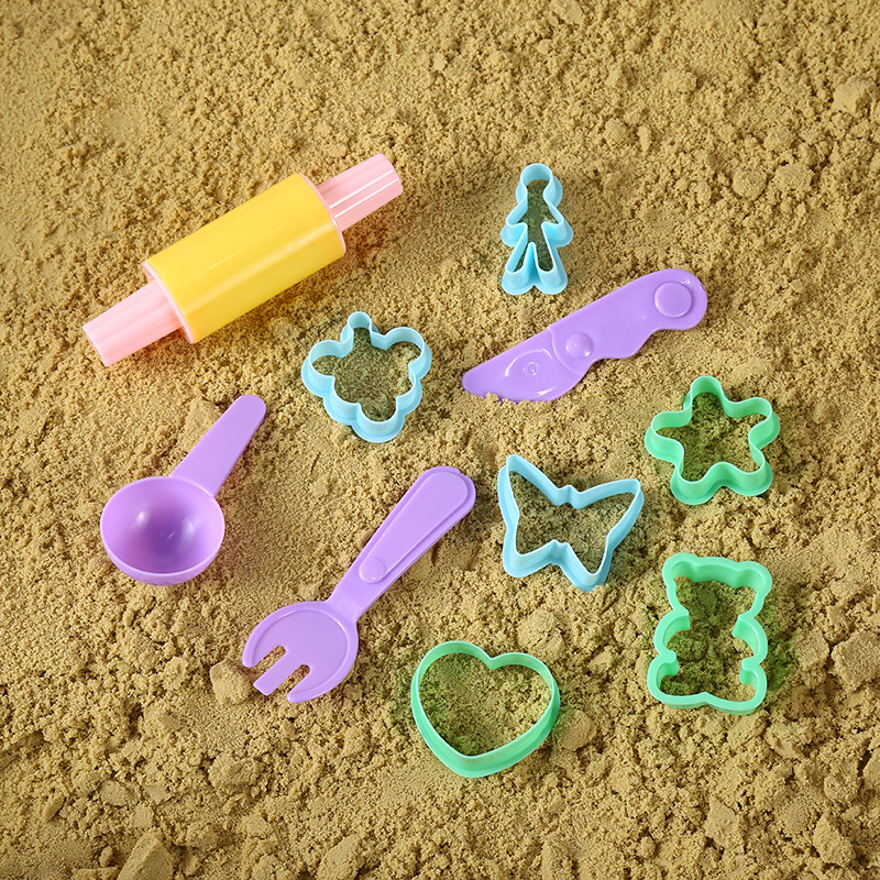Molde de arcilla de colores, modelo DIY, juguetes para niños, rodillo, juego de 10 piezas, arcilla ultraligera, arena espacial, arcilla educativa