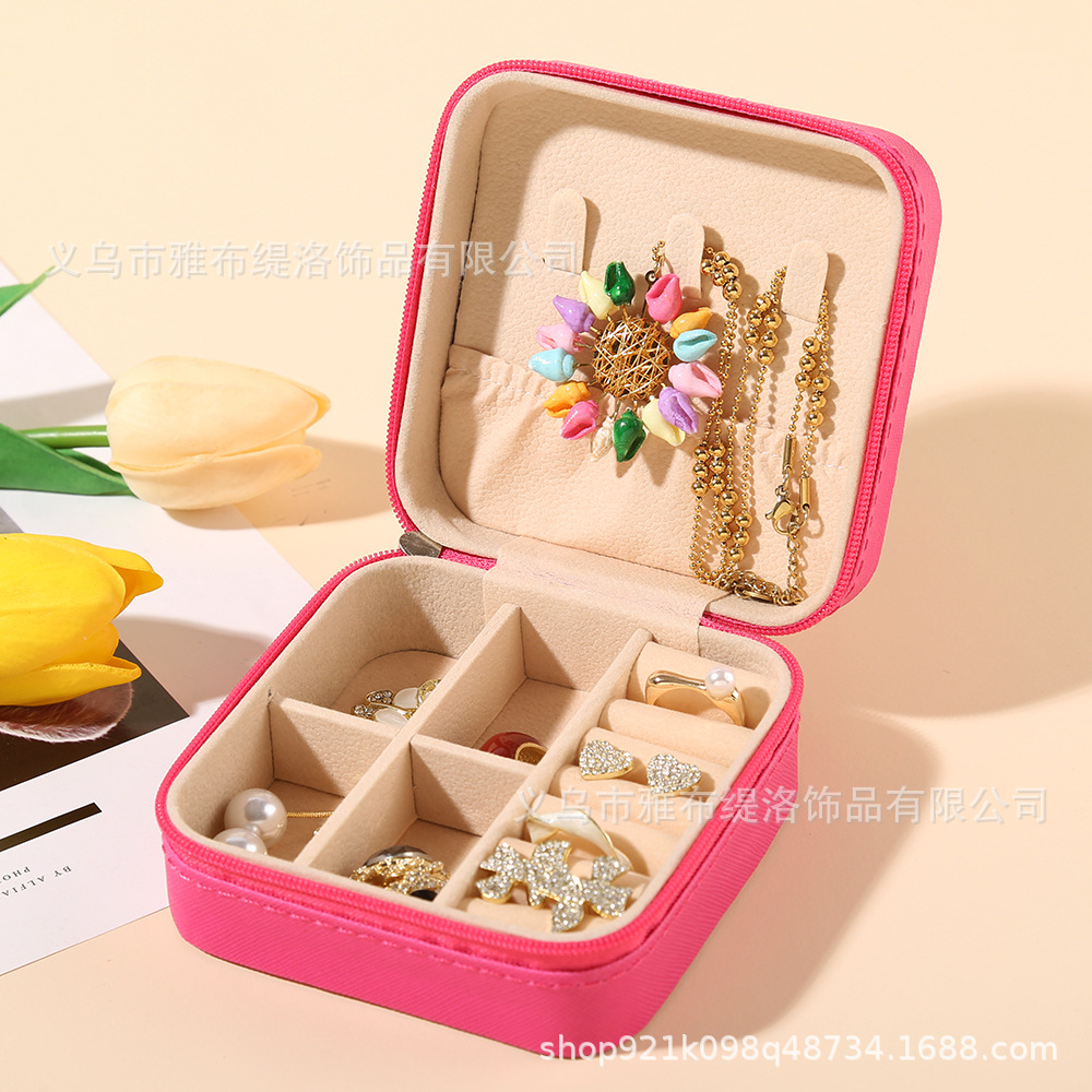 Mini caja de joyería pendientes anillo caja de almacenamiento portátil de viaje caja de joyería colgante collar bolsa suministro directo de fábrica