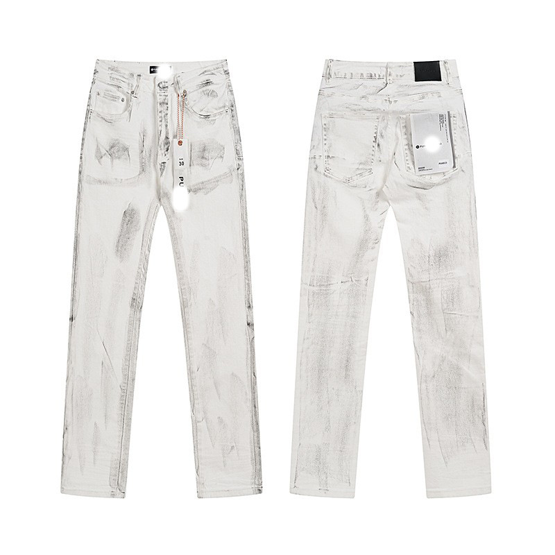 Marca de moda transfronteriza JB purple verano rectas vaqueros lavados de agua para hacer viejos agujeros vaqueros de hombre pantalones cortos de caño purple