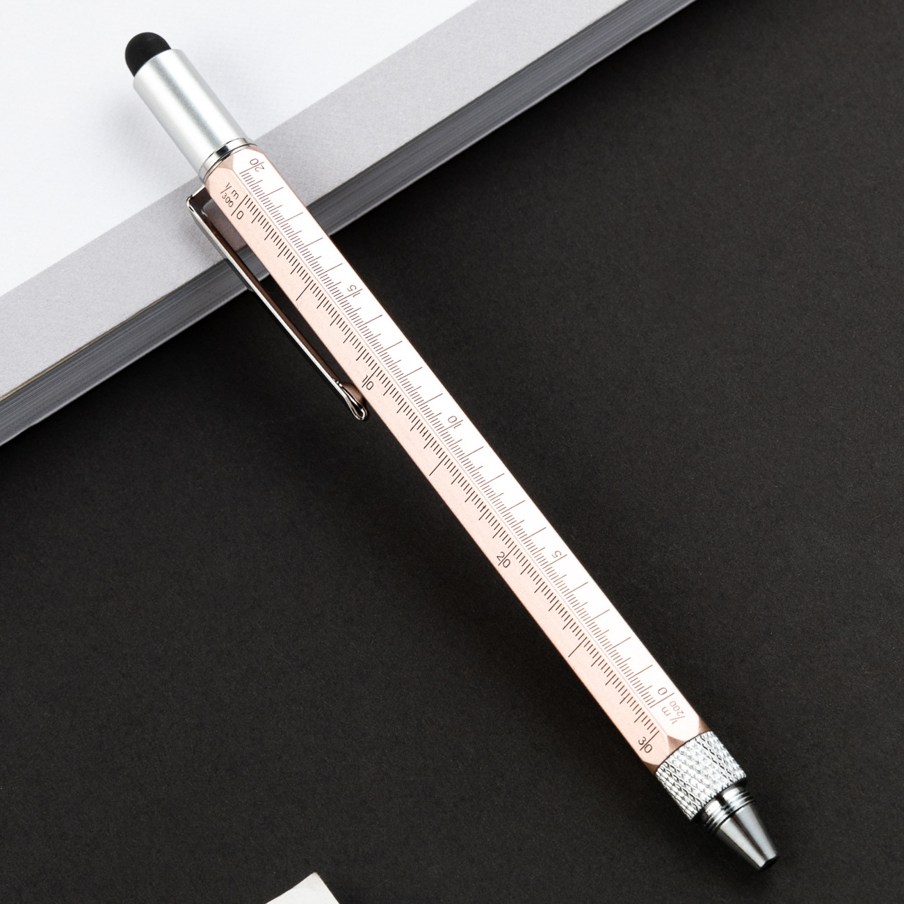 Lápiz multifuncional 6 en 1 lápiz de bola de metal calibración in situ nivelador destornillador lápiz de condensador herramienta creativa lápiz