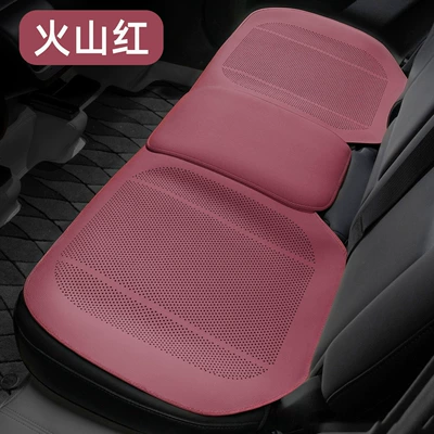 Universal seat cover, Summer thin padded extended perforated - lychee-patterned-half-cover-thin-cushion-volcano-red-rear-row-universal-model