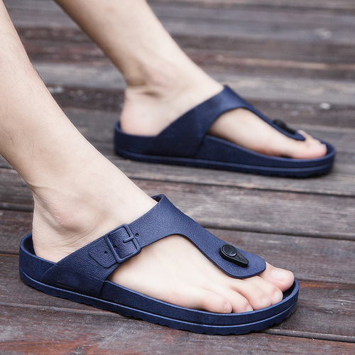  New Summer Herringbone Men's Birkenstock Sandals Rubber Bottom Non-Slip Fashion Casual Solid Color Beach Shoes