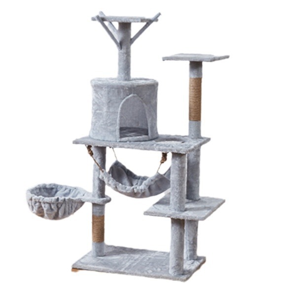 Una pieza, marco de escalada para gatos, árbol para gatos, nido para gatos integrado, estante para gatos, torre para gatos, cómoda hamaca para gatos, universal para todas las estaciones