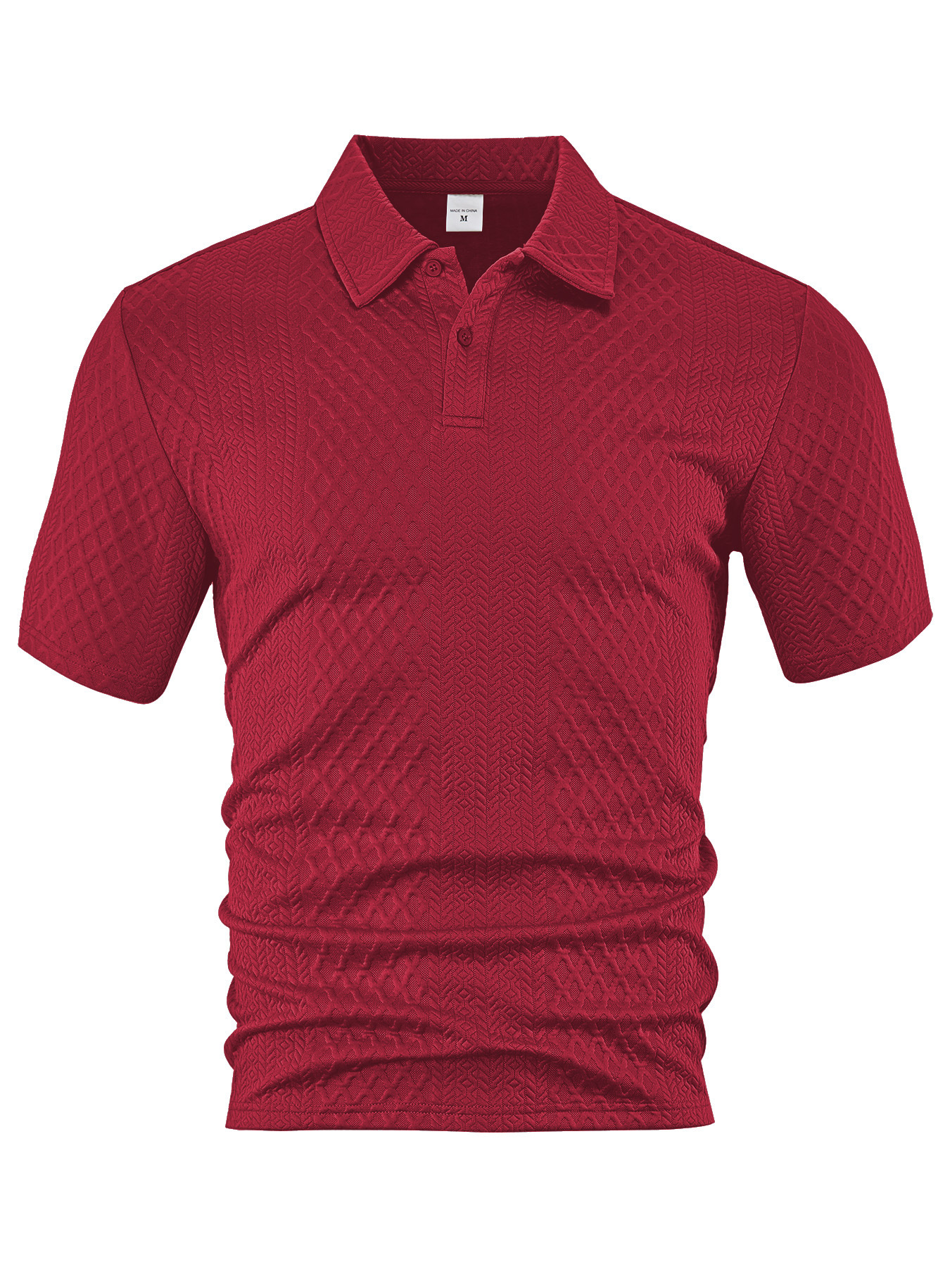 Europa y Estados Unidos ropa de hombre transfronteriza verano delgado relajado transpirable casual Jacquard de color sólido con solapa de manga corta camisa polo de hombre image 13