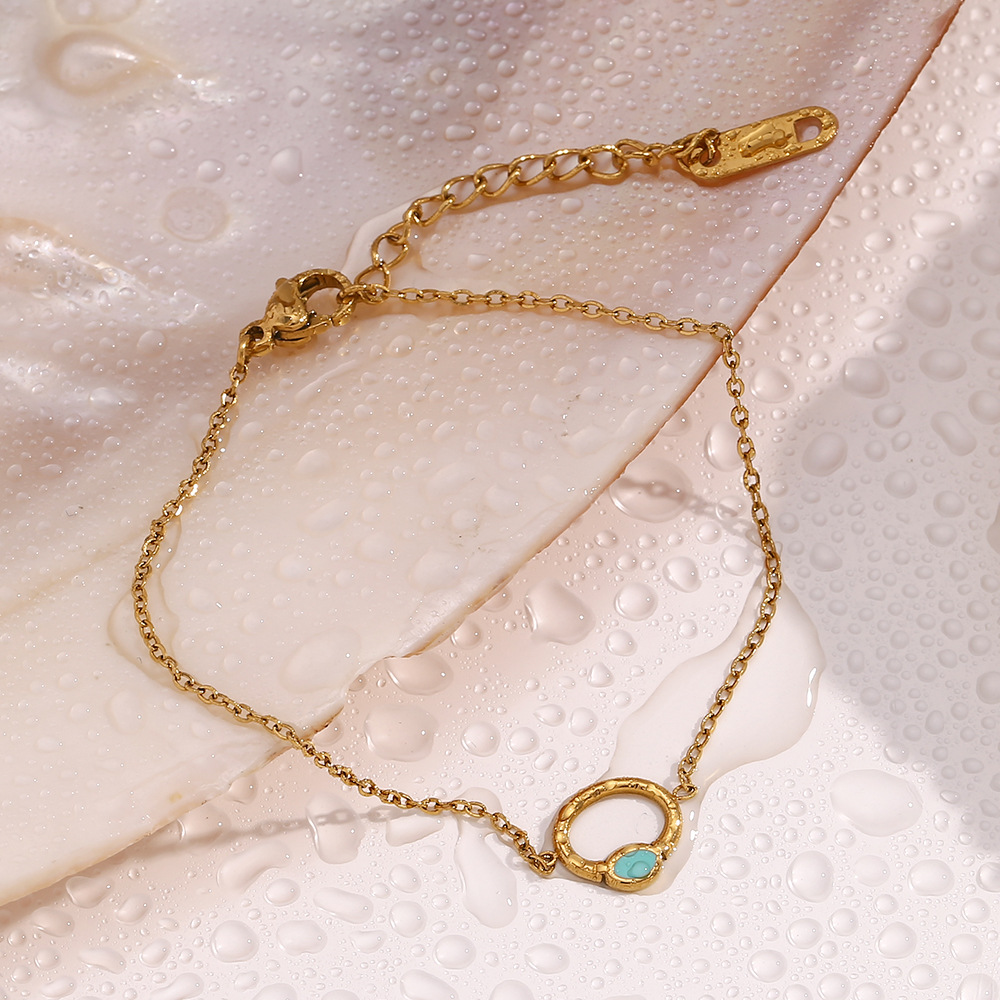 Dripping Oil Circle Symbol Stainless Steel Bracelet