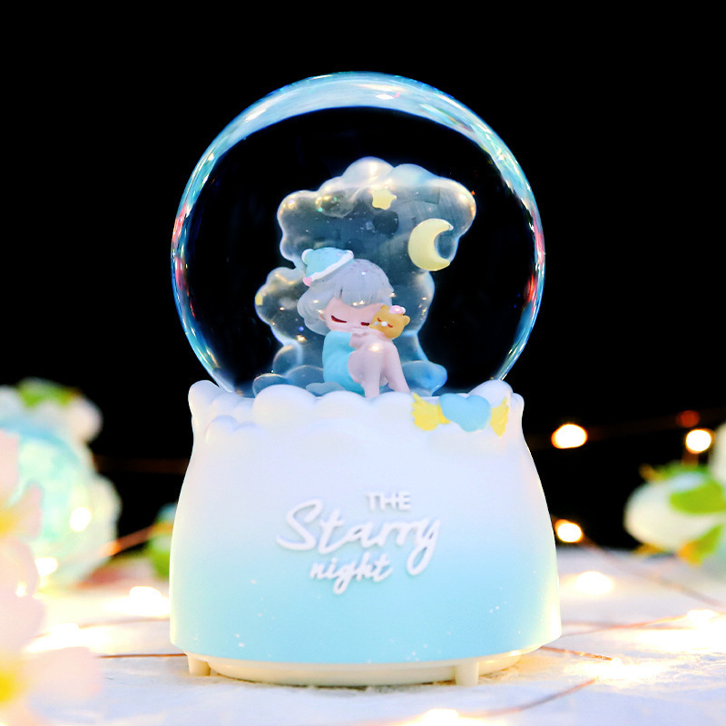 クリエイティブギフト回転トロイの木馬クリスタルボール誕生日プレゼント振り子友達ユニコーンオルゴール卸売りプレゼント|undefined