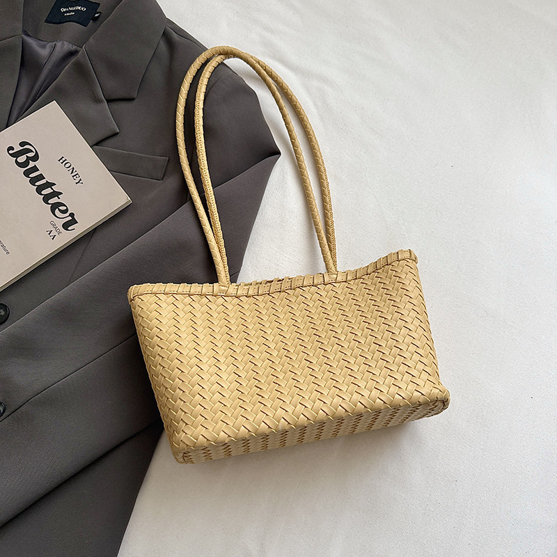 Moda de viaje nuevo balde bolsas de gran capacidad de verano ocio tote trenzado 2026 bolsas de hombro para mujeres
