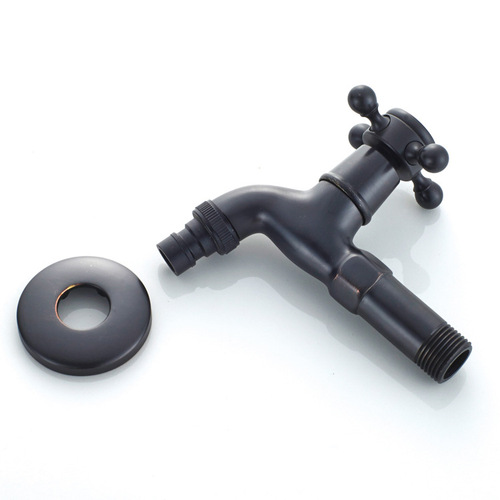 Obei sanitary ware wall-mounted retro single cold black bronze washing machine faucet European brass faucet factory wholesale