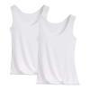 Women's ice silk tank top - white + white