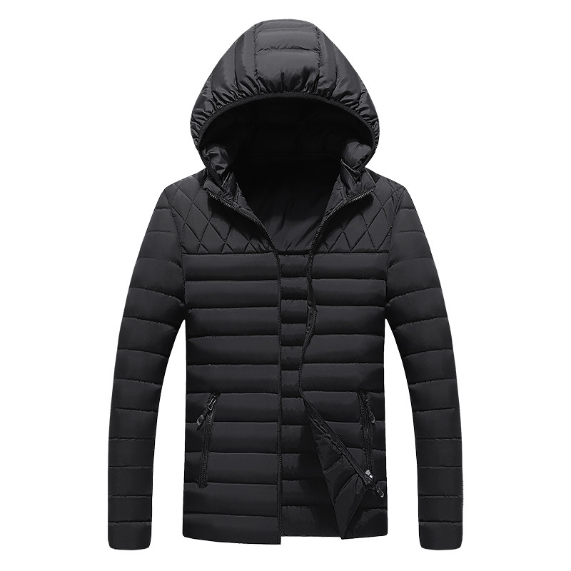2021 Comercio exterior transfronterizo Abrigo acolchado de algodón para hombres corto cálido Chaqueta acolchada de algodón para hombres con capucha moda casual Abrigo acolchado de algodón Comercio exterior