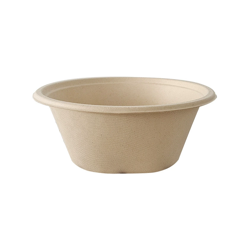 Disposable packaging box with lid Sugarcane pulp degradable pulp tableware Dumpling soup vegetable takeaway packaging box