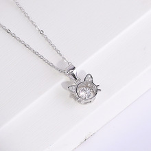 雍艺银饰s925纯银猫咪项链女灵动吊坠跳动的心银饰轻奢小众设计感