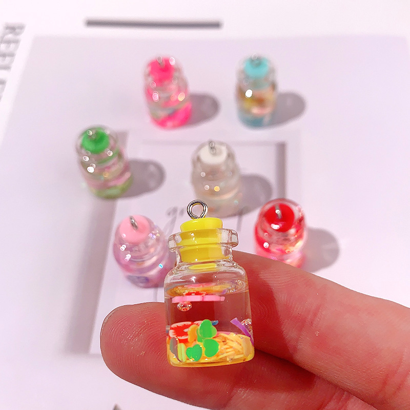 Nuevo acrílico polvo flash botella de deriva DIY accesorios botella de deriva creativa caja de teléfono móvil material de llavero aretes