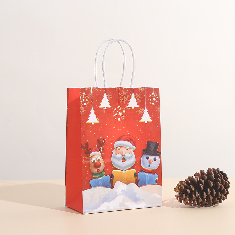 1 Piece Quantity Festival Occasion Christmas Nordic Style Modern Style Santa Claus Snowman Kraft Paper Party Festival Gift Wrapping Supplies Gift Bags
