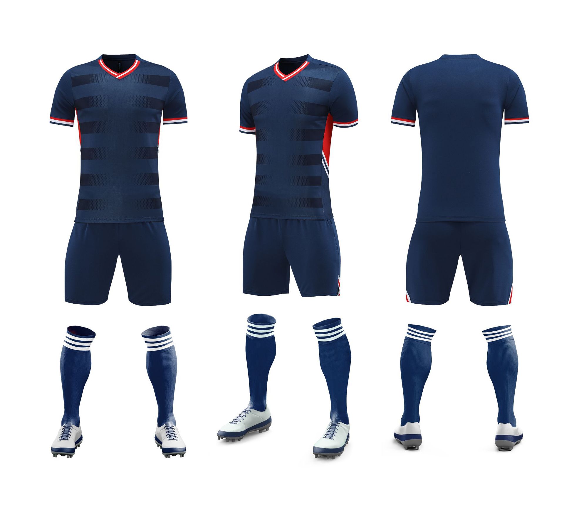 Breathable and dry summer new V-neck men's training suit with digital printing loose size thermal sublimation short_voghion.com