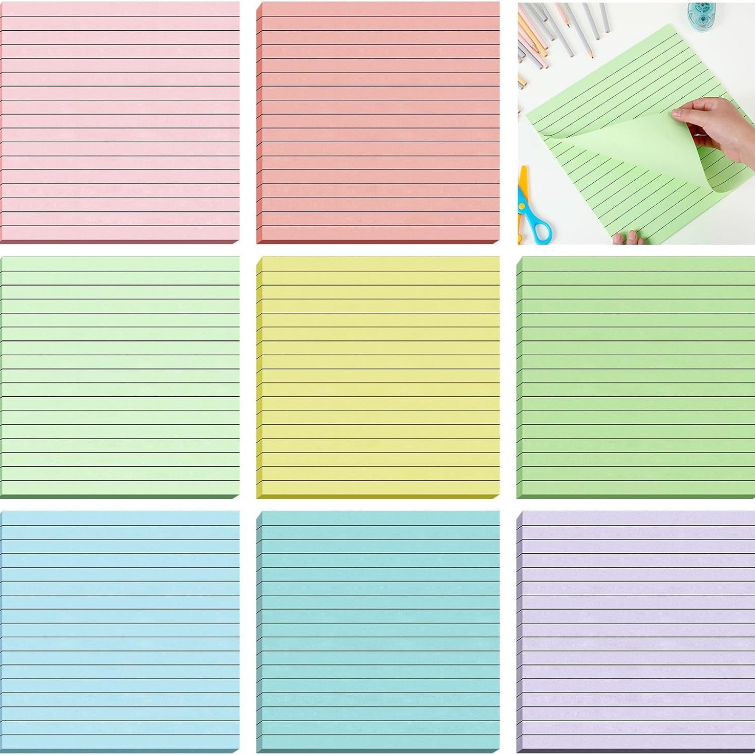 단색 밝은 스티커 메모 찢을 수 있는 스타일 간단한 사무용품 메시지 메모 메모 메모 용지 문구