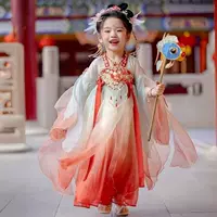 Hanfu для девочек, весенне-летнее детское платье феи в древнем стиле, платье принцессы для девочек в древнем стиле, летнее платье феи в китайском стиле.