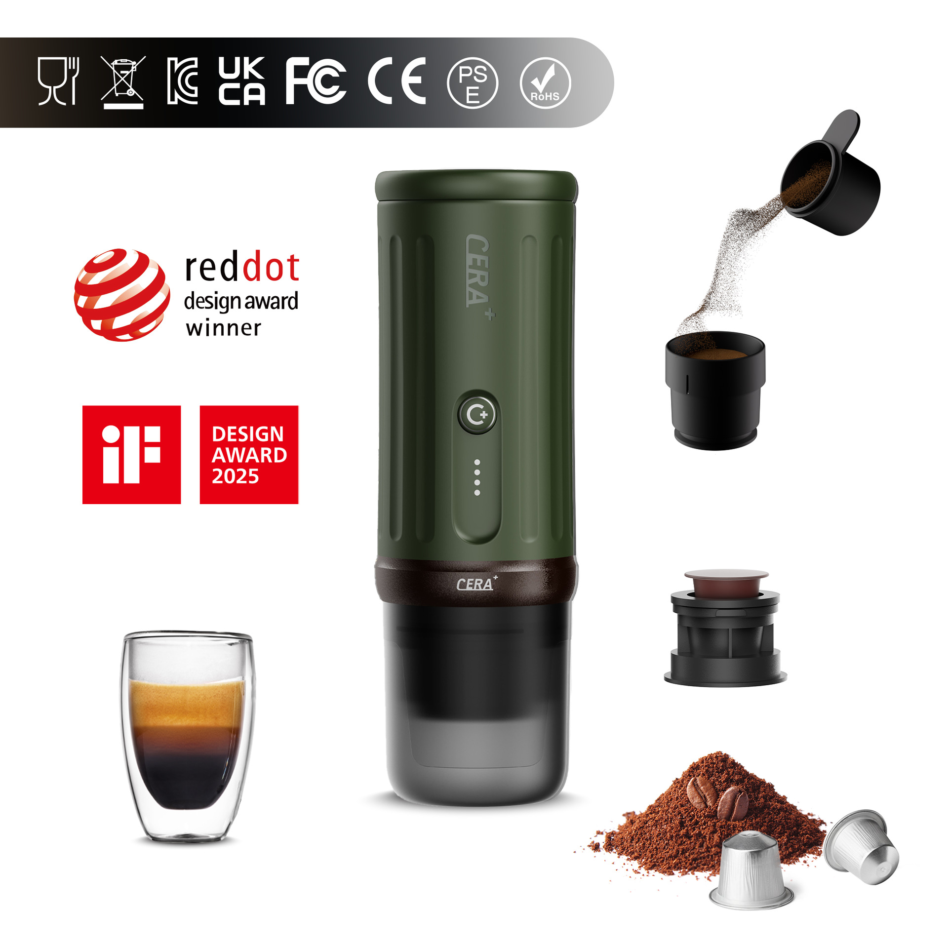 Cera Xiangzhijun Capsule Portable Coffee Machine Italian Small Home Mini Outdoor Wireless Fully Automatic Handheld