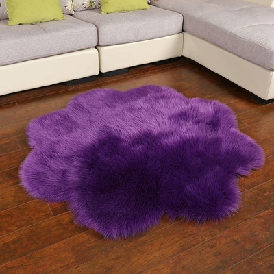 Car Carpet – Mat, Imitation Wool Decoration - violet-3040cm-heart-shape