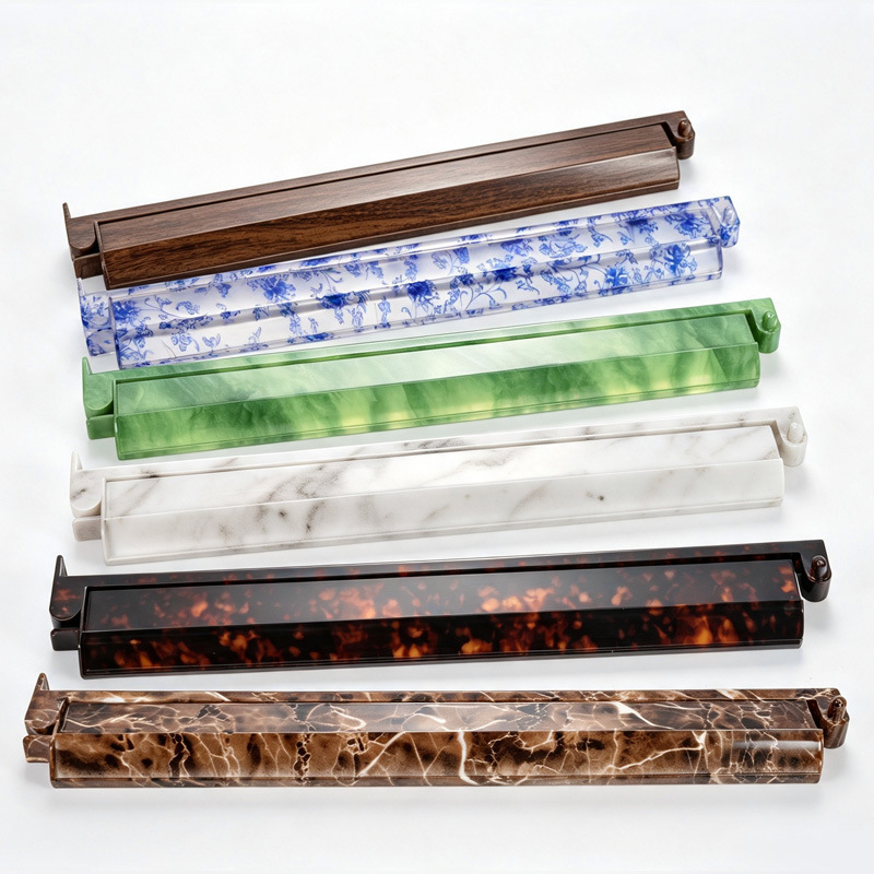 Yusheng Mahjong Ruler American Style 2-in-1 Ruler Mahjong Stand 17.5inch with Push Rod Tortoise Shell Color