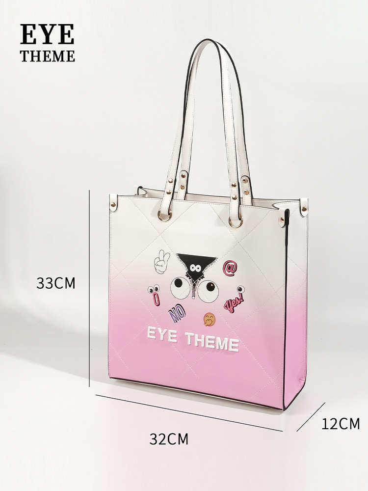 Bolsa de archivo de cremallera de gran tamaño de dama TOT para viajar impresión de alta capacidad de moda bolso de hombro graffiti 2648 #