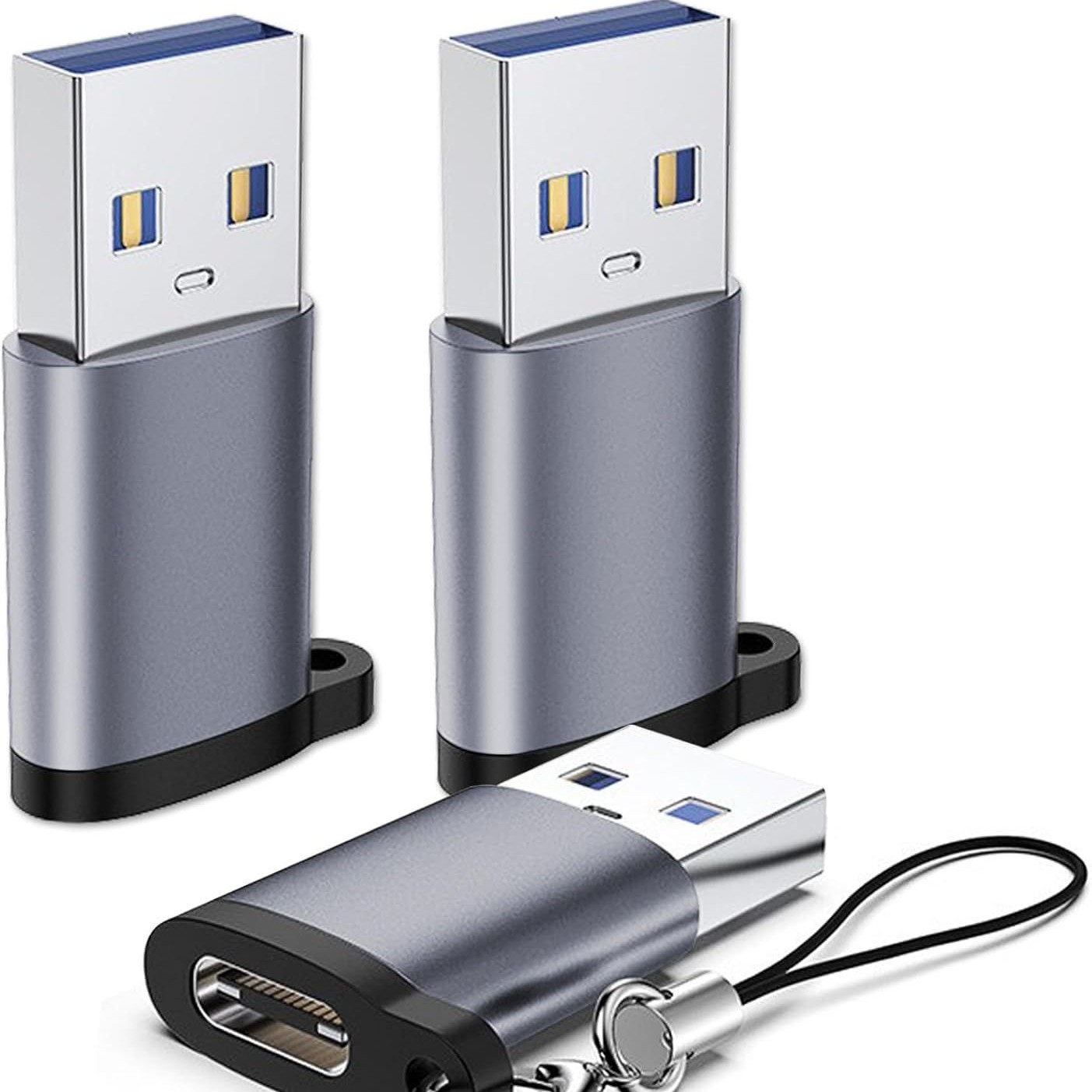 Type-C Dişi - USB 3.0 Erkek OTG Adaptörü Çok Fonksiyonlu Telefon Şarj Veri Transferi Dönüştürücü Taşınabilir