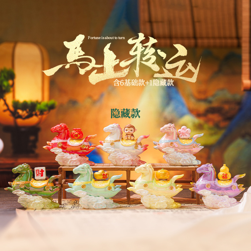 卡通可爱招财猫盲盒公仔手办猫咪树脂办公桌面装饰品潮玩摆件批发|undefined