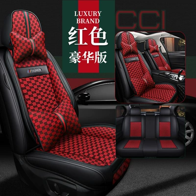 Cushion Covers for Small Cars with Five — Four Seasons Pad - red-deluxe-edition-five-seats