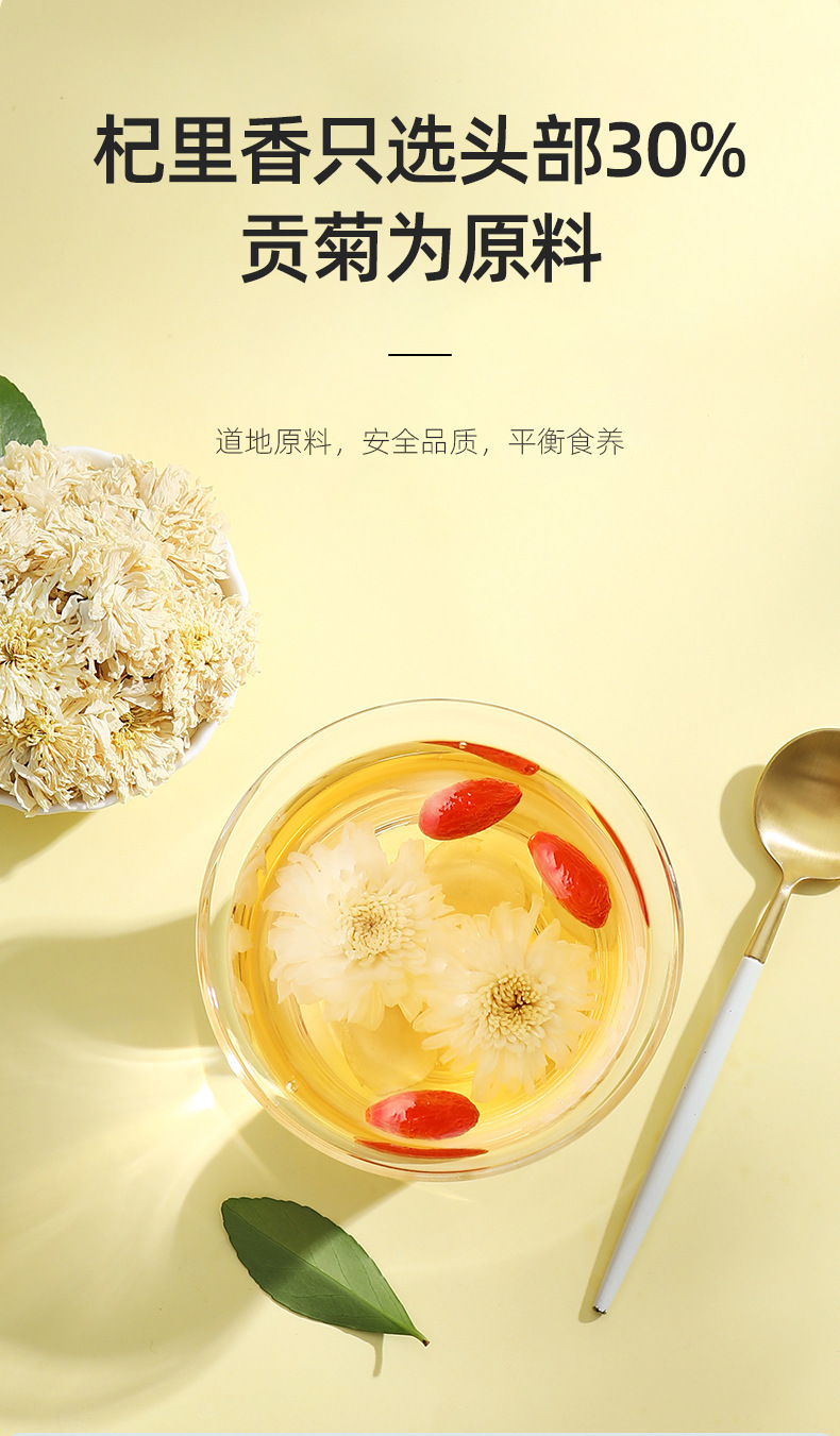 Huangshan Gongju White Chrysanthemum Flower Tea 25g Jar Dried Chrysanthemum for Daily Herbal Tea key features