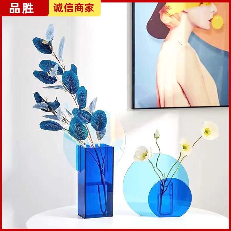 供应轻奢透明亚克力花瓶ins风高颜值水培花瓶批发