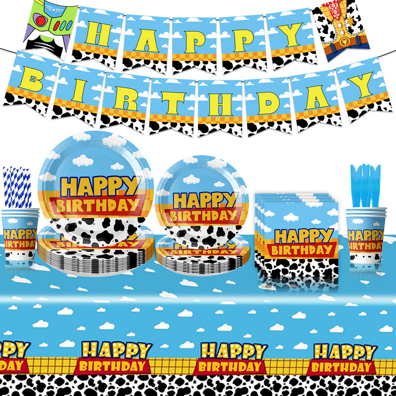 Theme Party Tableware Tablecloth Paper Tray Paper Cup Paper Towel Disposable Tableware Party Supplies Theme Party Tableware Tablecloth Paper Tray Paper Cup Paper Towel Disposable Tableware Party Supplies