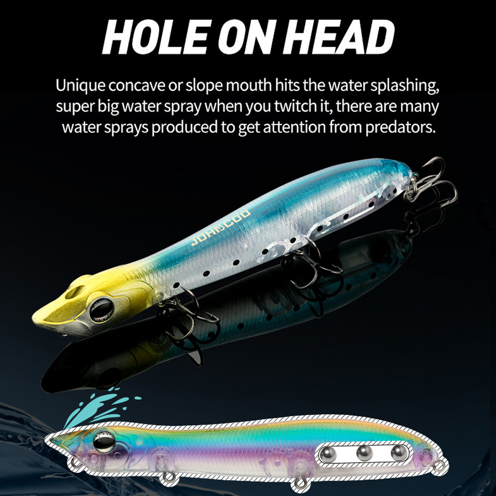 Luya cebo transfronterizo 125mm17.5g onda escalada cebo flotante cebo duro Popper cabeza de serpiente flotante Luya cebo