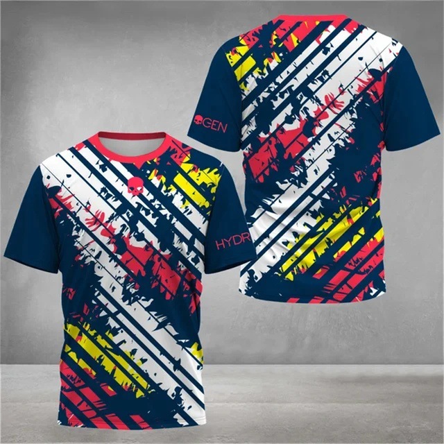 Deportes para hombres malla transpirable suelta camiseta de manga corta venta directa de fábrica moda 3D impresión digital spot