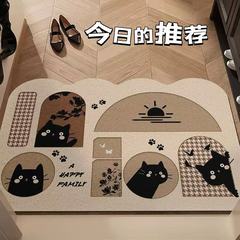卡通猫咪入户门地垫丝圈地垫玄关刮泥蹭土脚垫耐脏耐磨防滑脚垫