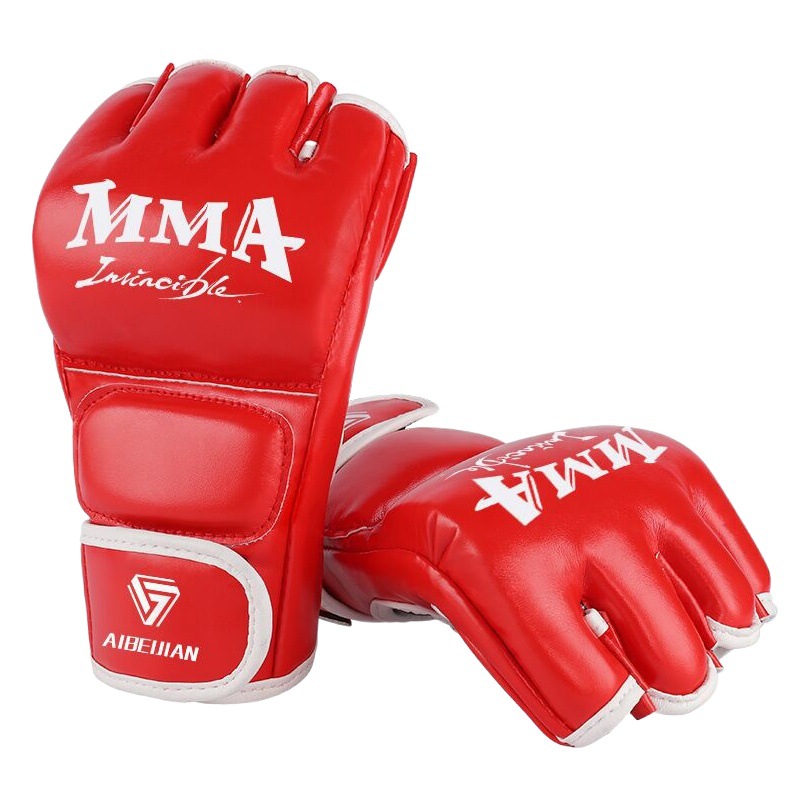 Adultos niños Sanda entrenamiento MMA Thai boxeo lucha saco de boxeo hombres y mujeres medio dedo guantes boxeo