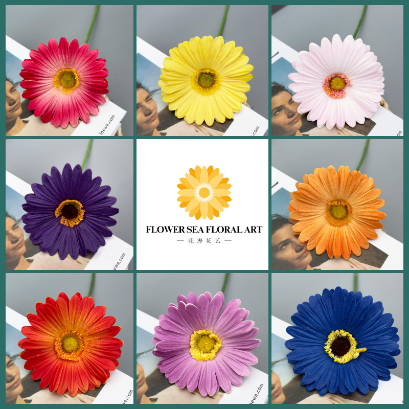 Cross-Border New Product Pu Simulated Chrysanthemum Flower Table Decoration Garland Accessories Decorative Flower Accessories Fake Flowers Can Be Shipped on Behalf of Others