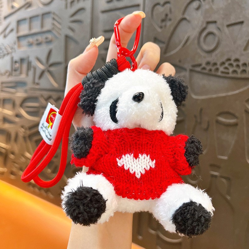 Creativo felpa marea cool oso estudiante mochila colgante muñeca linda pareja llavero pequeño regalo de dibujos animados al por mayor
