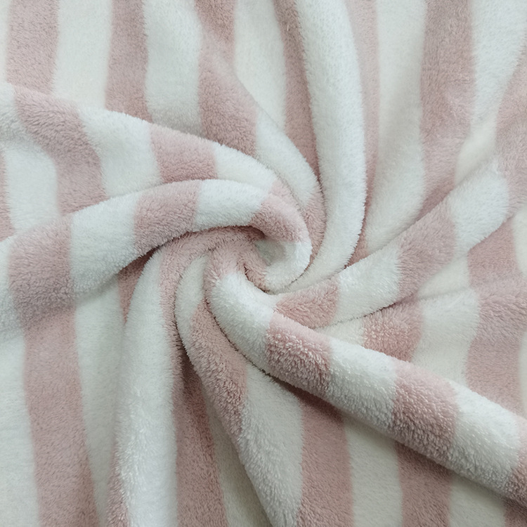 150D涤锦阳离子珊瑚绒 条纹珊瑚绒 双面珊瑚绒 外套卫衣浴袍面料