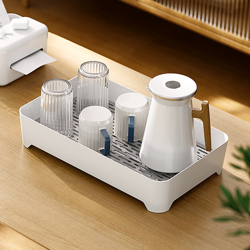 Drain tray home living room double-layer tray rectangular tea tray fruit tray creative plastic drain basket Amazon model