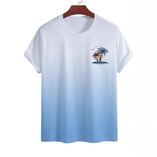 Short-sleeved vest, arched short-sleeved, young men's round collar, short-sleeved, t-shirt, printed casual
