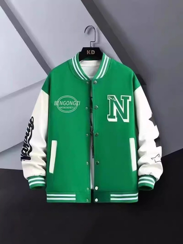 Cross-border autumn and spring jacket for men—trendy brand baseball uniform hoodie, stylish and sporty, dropshipping available.